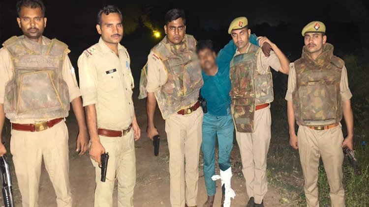 farrukhabad:-डाक्टरी-परीक्षण-को-ले-जाते-समय-भागा-बदमाश,-पुलिस-से-मुठभेड़-में-गिरफ्तार