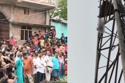 बिहार-में-60-फीट-उंचे-टावर-पर-लटका-मिला-नेपाल-के-युवक-का-शव,-गांव-में-मची-अफरा-तफरी