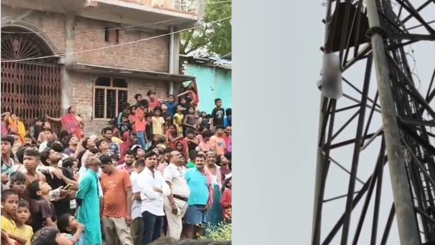 बिहार-में-60-फीट-उंचे-टावर-पर-लटका-मिला-नेपाल-के-युवक-का-शव,-गांव-में-मची-अफरा-तफरी