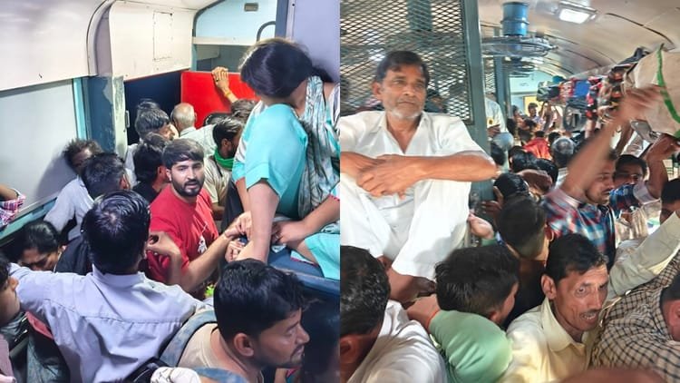 ट्रेनों-में-बेकाबू-भीड़:-कन्फर्म-सीट-तक-पहुंचने-में-छूटा-पसीना,-स्पेशल-ट्रेनों-से-भी-यात्रियों-को-राहत-नहीं