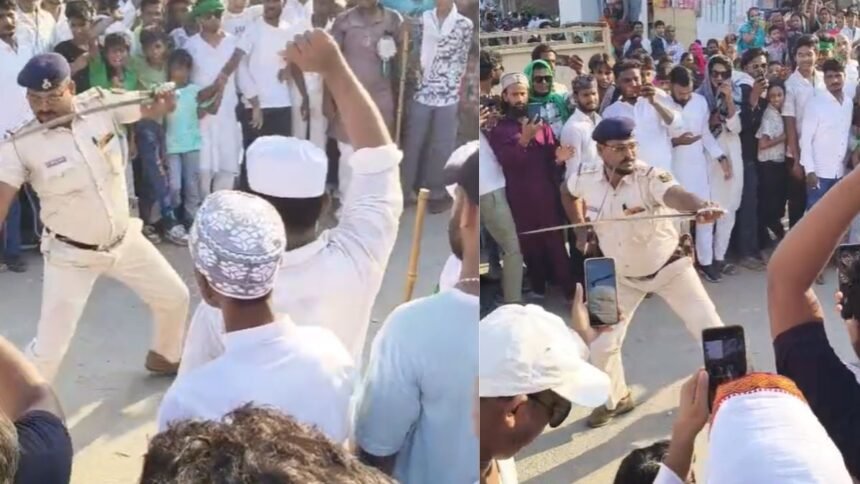 मुजफ्फरपुर:मुहर्रम-जुलूस-में-ड्यूटी-पर-तैनात-दरोगा-ने-वर्दी-में-की-तलवारबाजी,-वीडियो-वायरल,-जांच-के-आदेश
