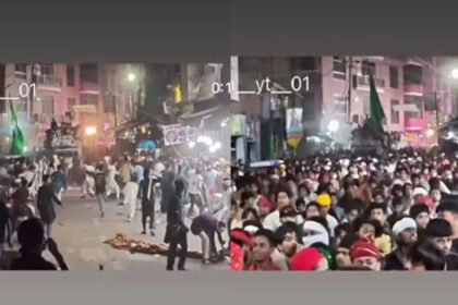 kanpur:-बेकनगंज-में-जुलूस-के-दौरान-पथराव-से-मची-अफरा-तफरी,-सड़क-पर-भिड़े-लोग,-जमकर-चलाई-लाठियां