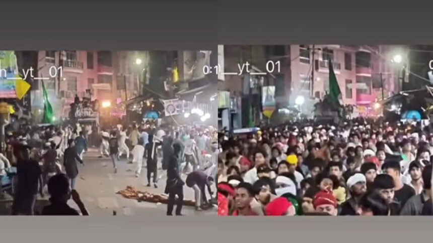 kanpur:-बेकनगंज-में-जुलूस-के-दौरान-पथराव-से-मची-अफरा-तफरी,-सड़क-पर-भिड़े-लोग,-जमकर-चलाई-लाठियां