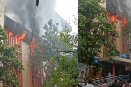 lucknow-news:-जवाहर-भवन-के-चौथे-तल-पर-लगी-भीषण-आग;-दमकलकर्मी-बुझाने-में-जुटे,-ब्रजेश-पाठक-मौके-पर-पहुंचे