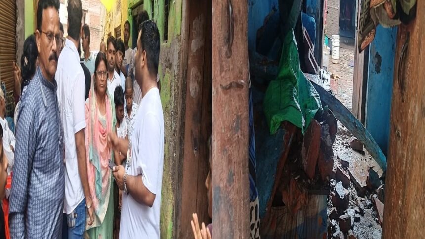 hathras-news:-घर-में-चल-रही-थी-तेरहवीं,-पंडित-कर-रहे-थे-भोजन,-सासनी-में-अचानक-भरभराकर-गिरी-मकान-की-छत