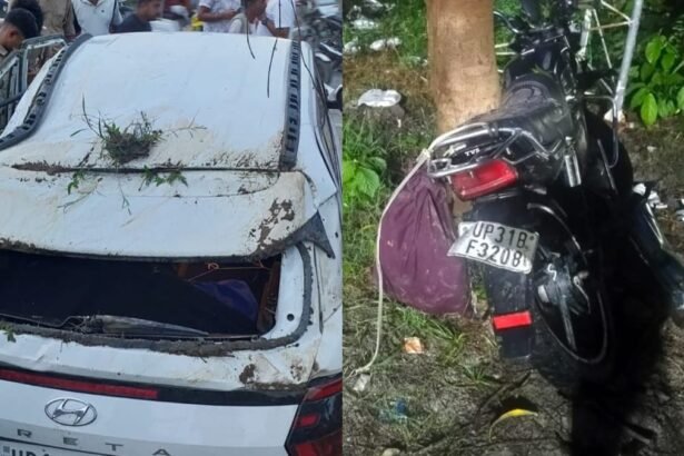 lakhimpur-kheri-news:-तेज-रफ्तार-कार-ने-बाइक-को-मारी-टक्कर,-महिला-समेत-दो-की-मौत,-एक-अन्य-घायल