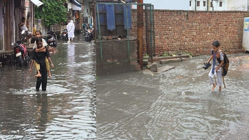 hathras-news:-घरों-के-आगे-भरा-पानी,-बीमारियों-के-डर-से-बच्चों-का-छूट-गया-स्कूल,-मकानो-में-घुस-रहे-जहरीले-कीड़े