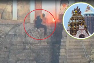 श्री-जगन्नाथ-मंदिर-के-ऊपरी-हिस्से-पर-चढ़ा-नकाबपोश-युवक-और-जाकर-बैठ-गया,-मचा-हड़कंप