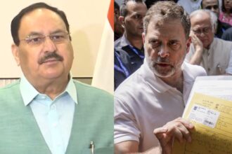 संसद मार्ग पुलिस स्टेशन के बाहर राहुल गांधी का धरना और जेपी नड्डा की प्रतिक्रिया