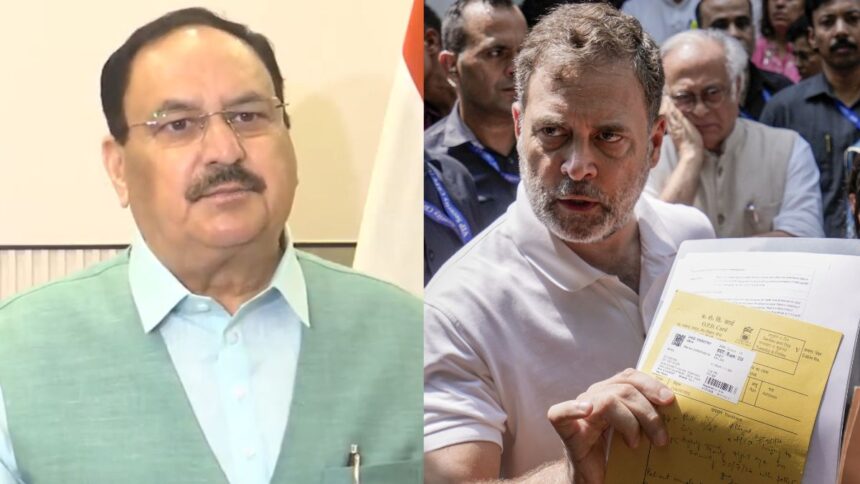 संसद मार्ग पुलिस स्टेशन के बाहर राहुल गांधी का धरना और जेपी नड्डा की प्रतिक्रिया